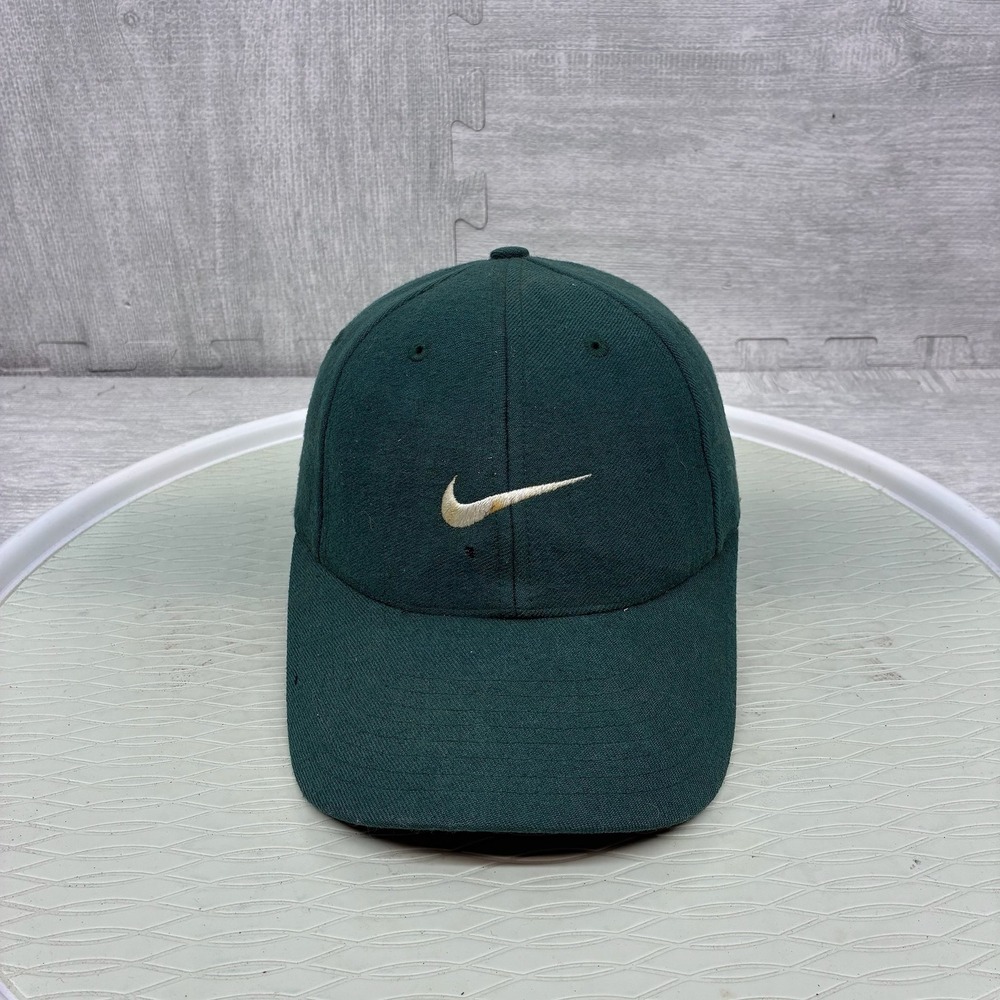Vintage Nike Pro Classics Hat Mens 6 7/8 Green Wool Fitted Swoosh Cap
